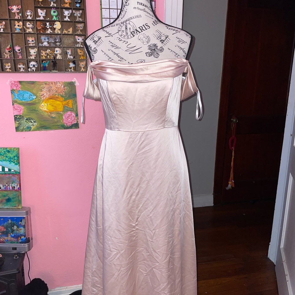 Elegant Off-Shoulder Pink Dress